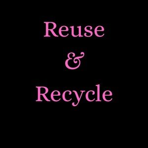 Reuse & Recycle Graphic Tee - Black with Pink Text